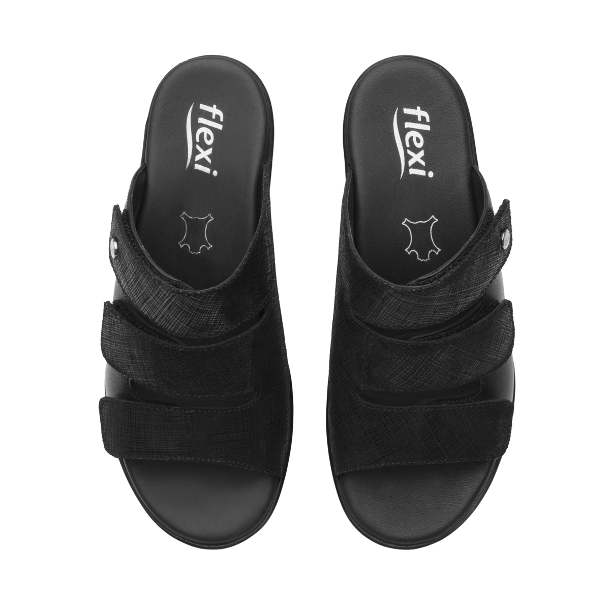 Sandalia Cuña Baja Flexi para Mujer Estilo 116022 Negro