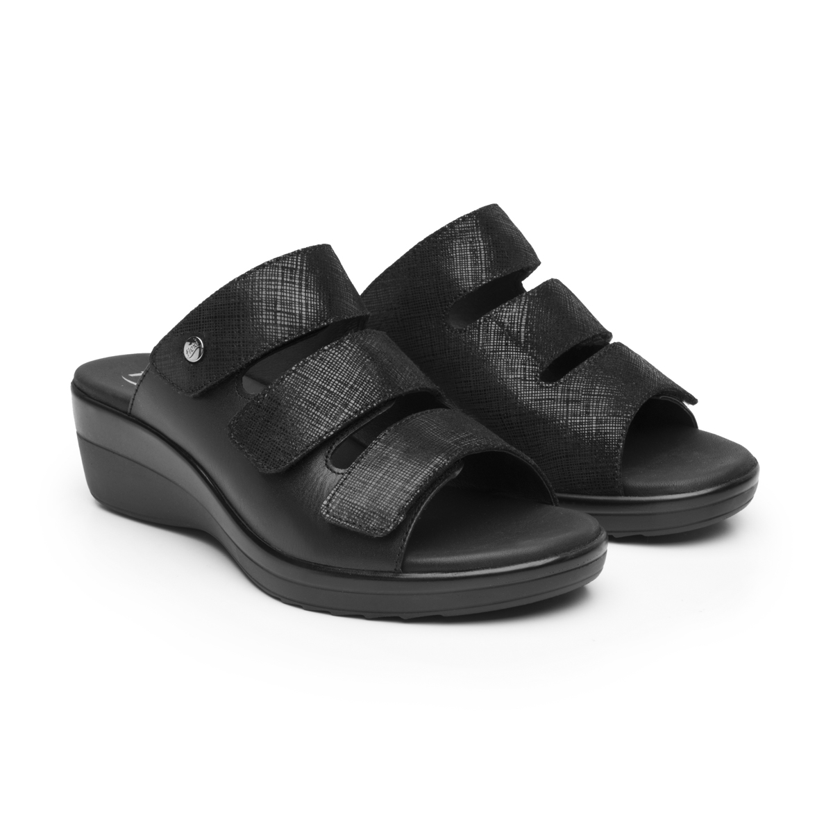 Sandalia Cuña Baja Flexi para Mujer Estilo 116022 Negro