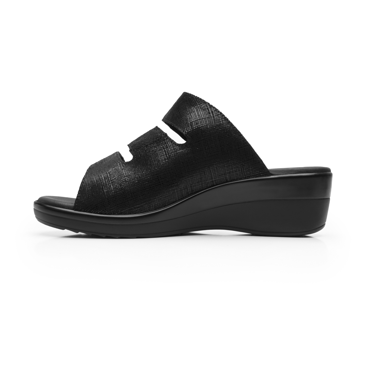 Sandalia Cuña Baja Flexi para Mujer Estilo 116022 Negro