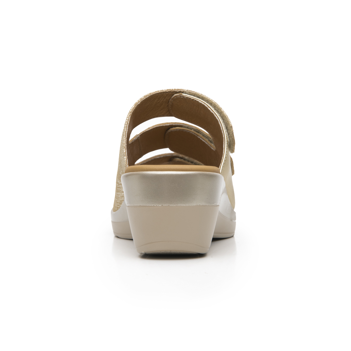 Sandalia Cuña Baja Flexi para Mujer Estilo 116022 Oro
