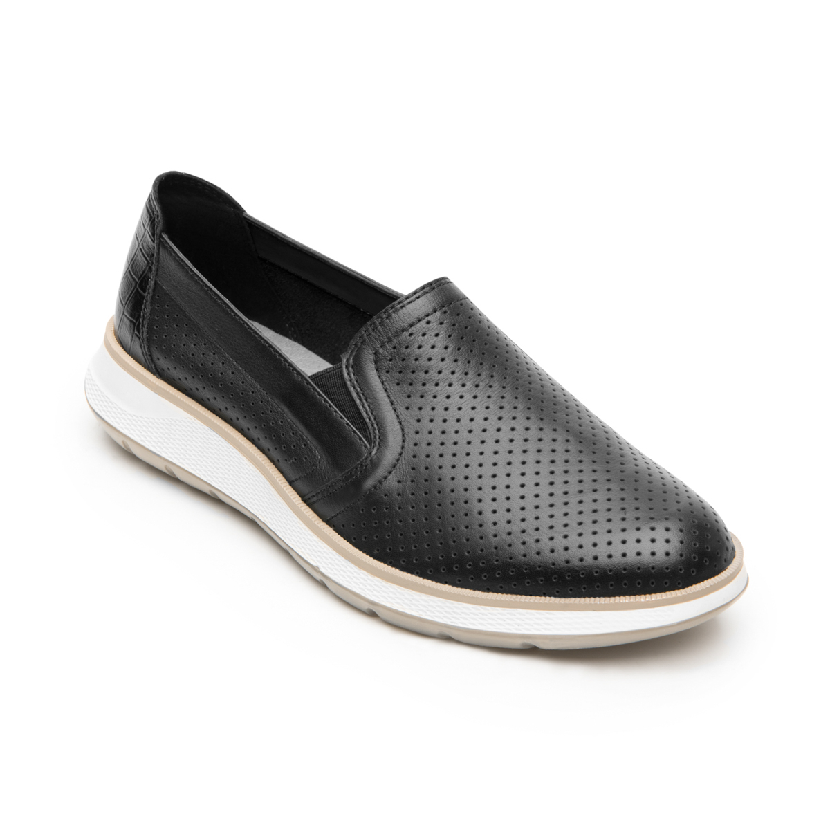 Slip On Flexi para Mujer con Piel Extra Suave Estilo 119302 Negro