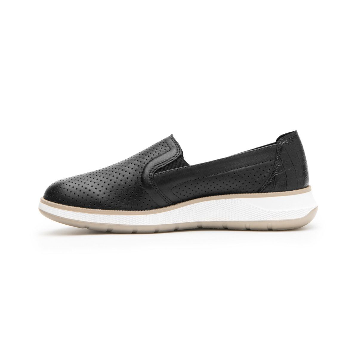 Slip On Flexi para Mujer con Piel Extra Suave Estilo 119302 Negro