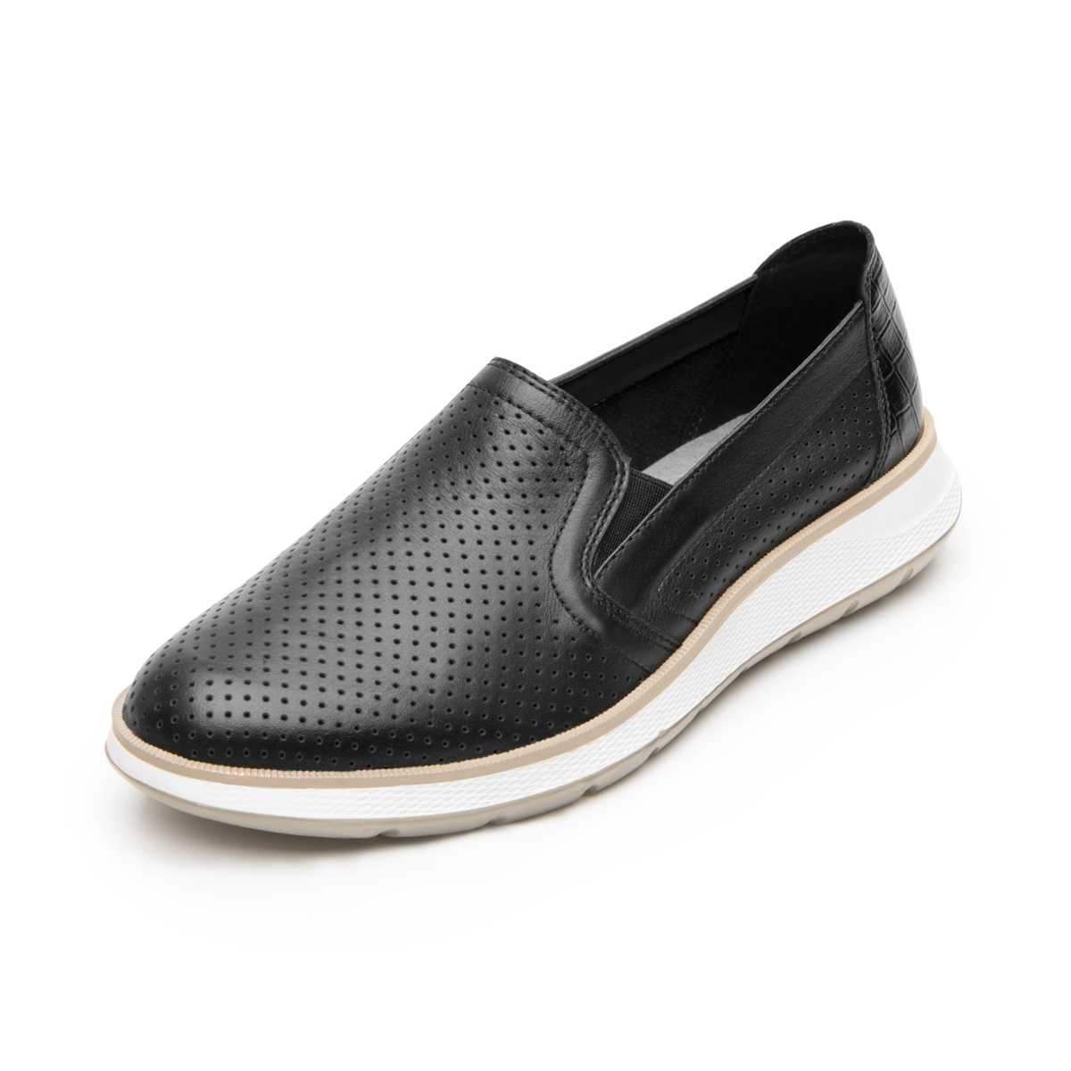 Slip On Flexi para Mujer con Piel Extra Suave Estilo 119302 Negro