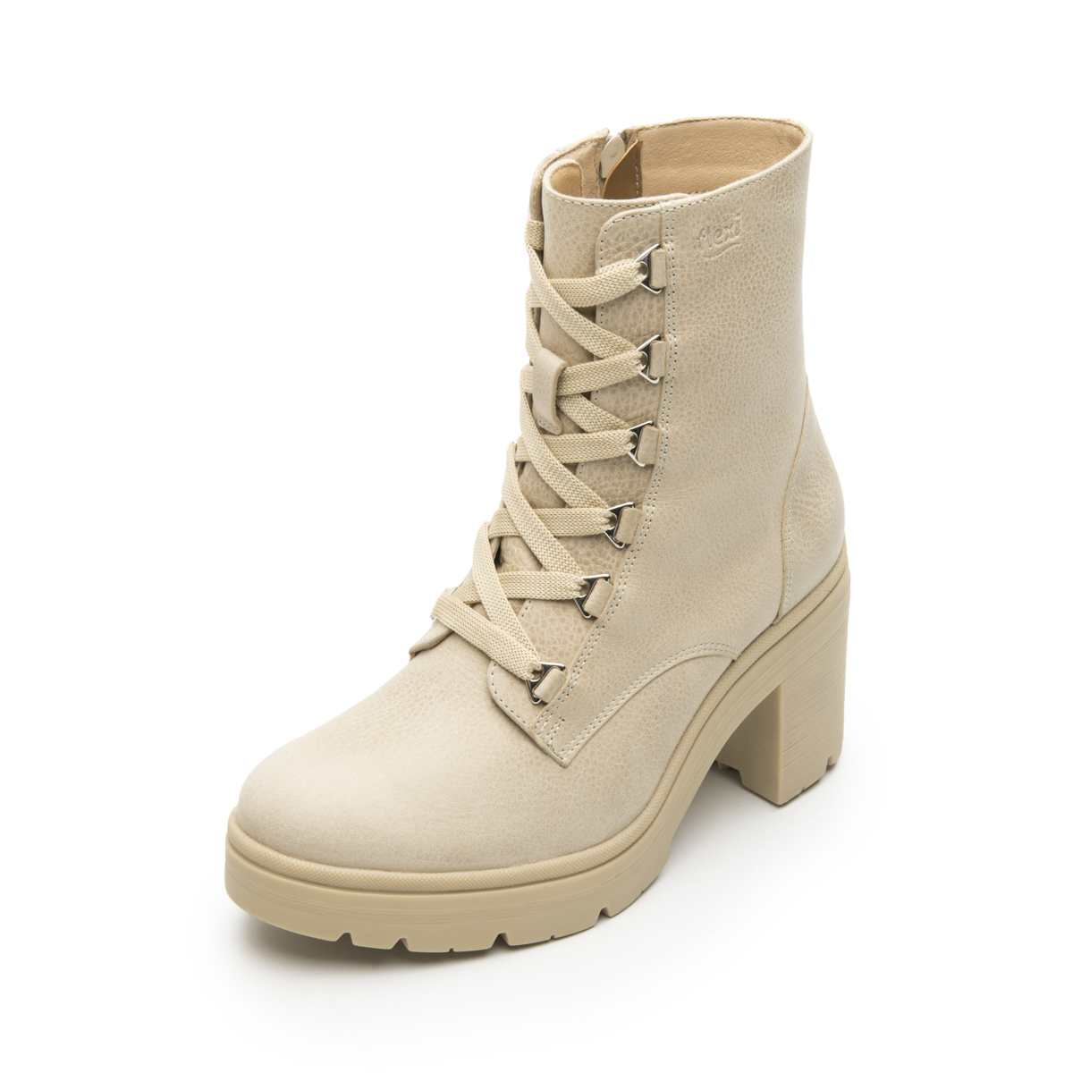Bota Militar Flexi para Mujer con Cierre Interno Estilo 119607 Beige