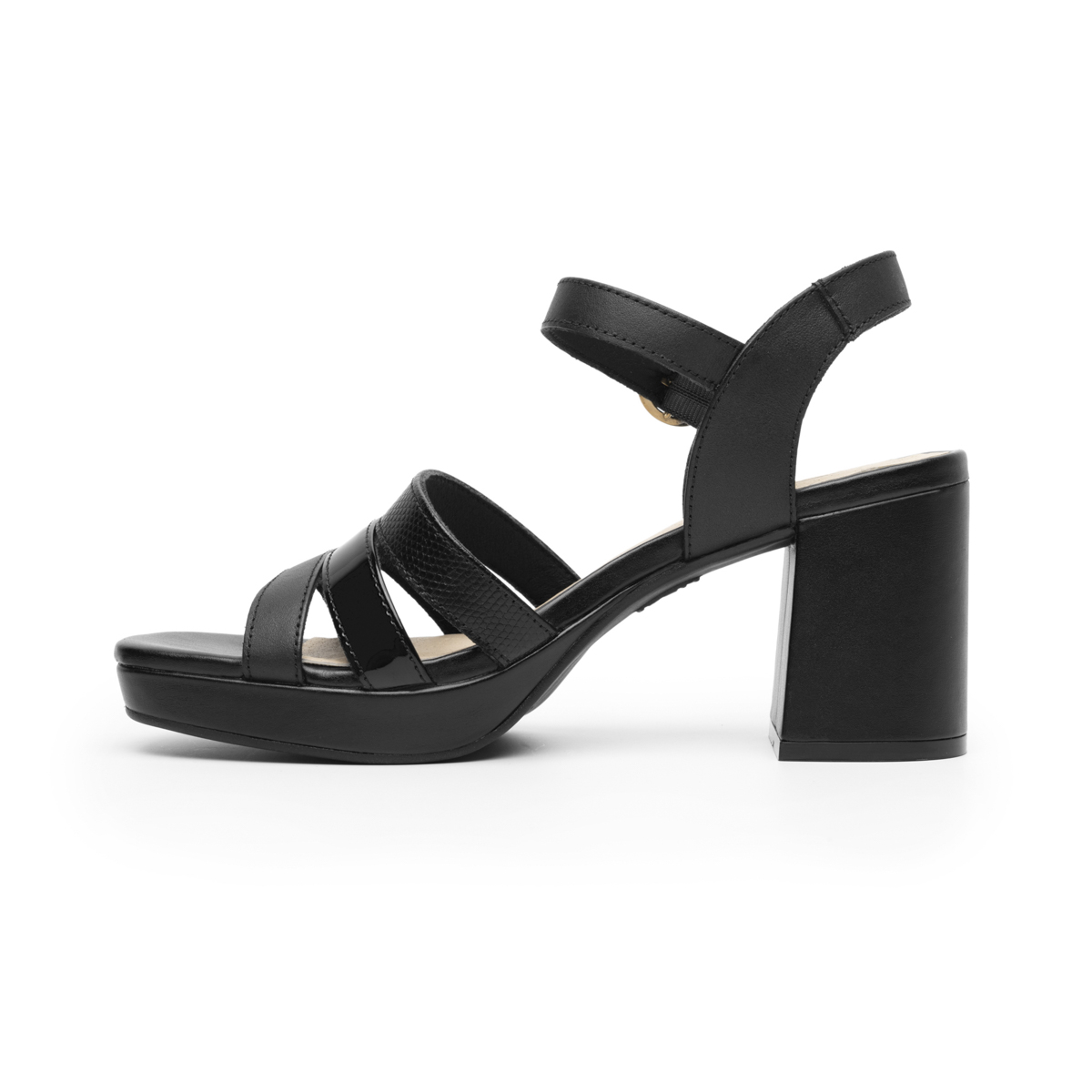 Sandalia De Tacón Flexi para Mujer con Comfort Walk Estilo 123007 Negro