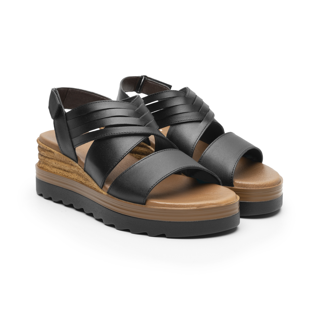 Sandalia Plataforma Flexi para Mujer con Suela Flexible Estilo 127702 Negro