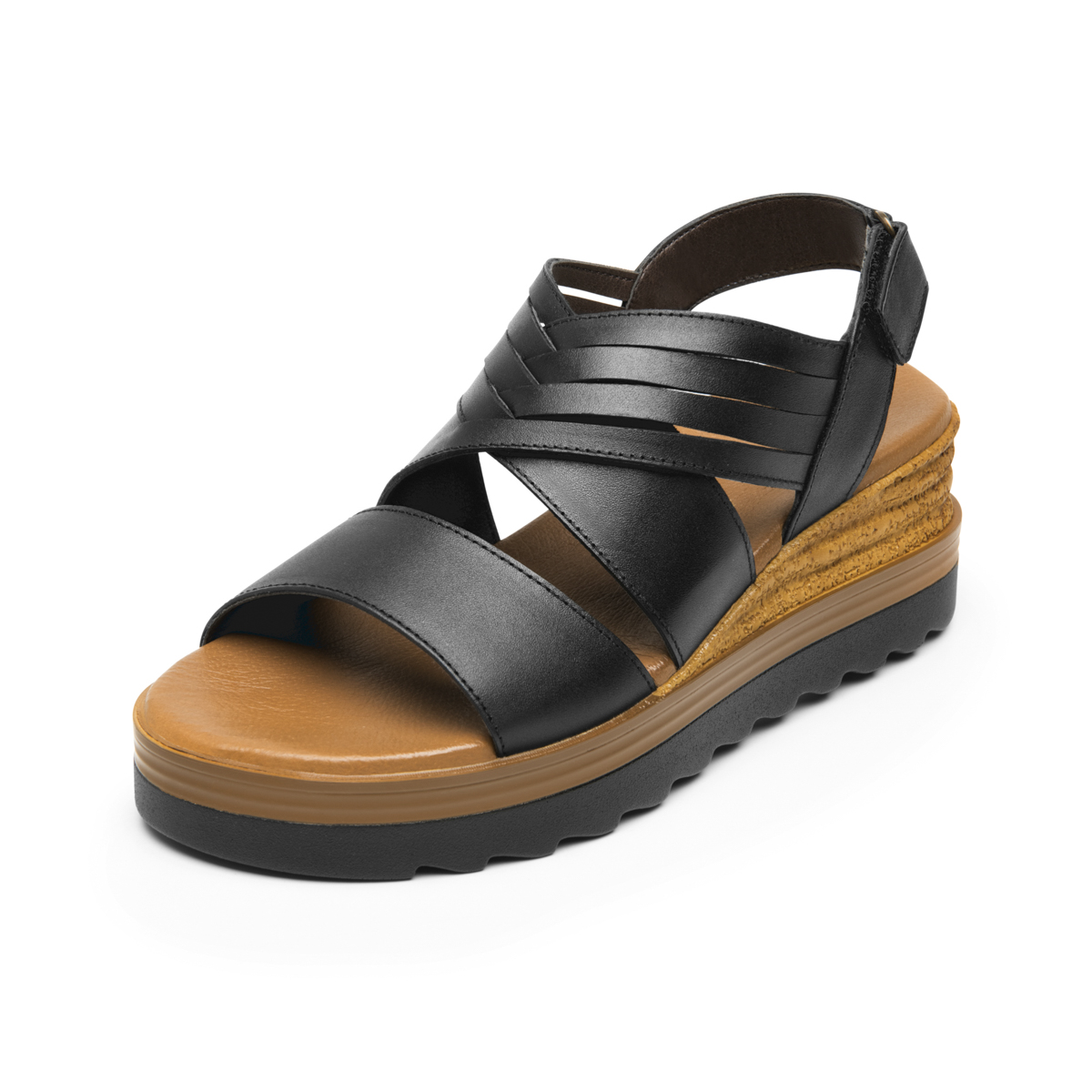 Sandalia Plataforma Flexi para Mujer con Suela Flexible Estilo 127702 Negro