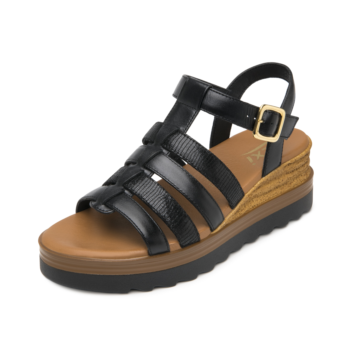 Sandalia De Plataforma Flexi para Mujer Estilo 127707 Negro