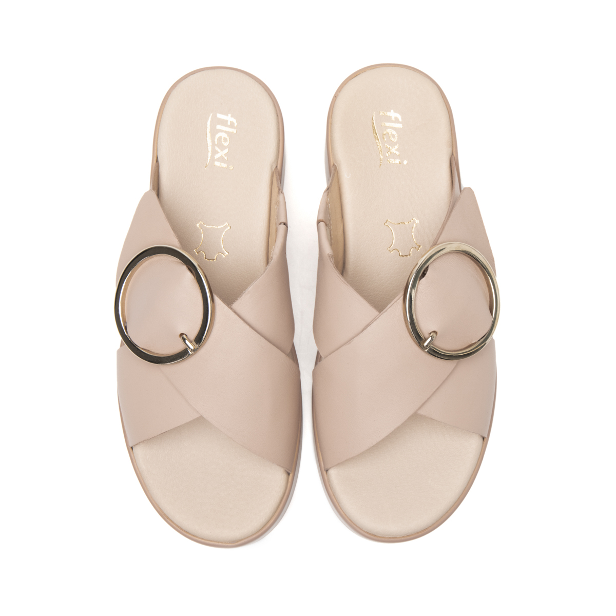 Sandalia Plataforma Flexi para Mujer con Suela Flexible Estilo 127901 Nude