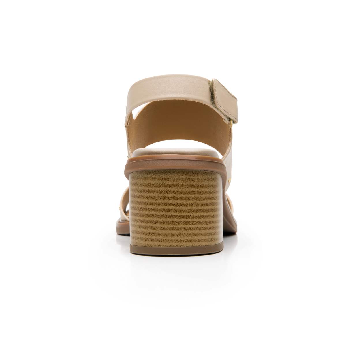Sandalia Tacón Medio Flexi para Mujer Estilo 128407 Crema