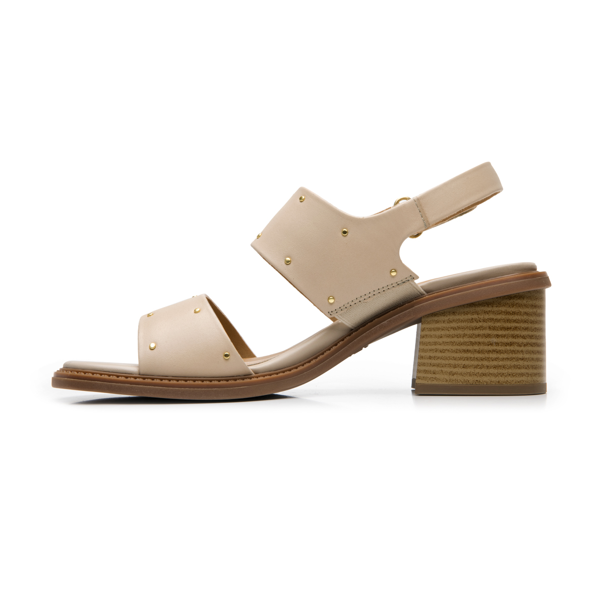 Sandalia Tacón Medio Flexi para Mujer Estilo 128407 Crema