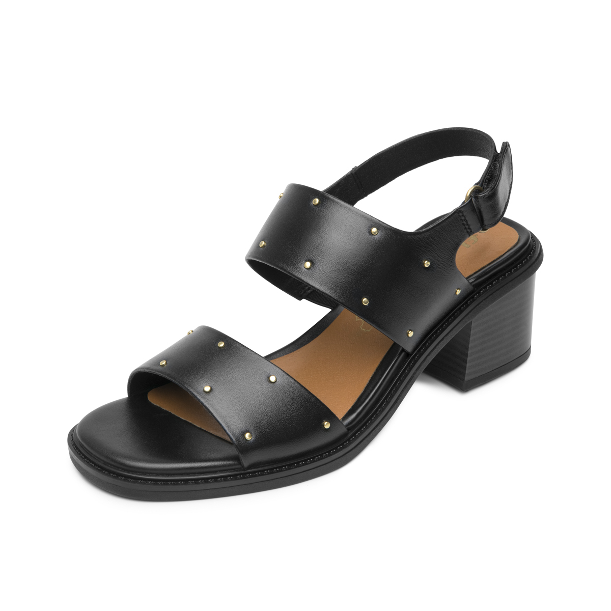 Sandalia Tacón Medio Flexi para Mujer Estilo 128407 Negro