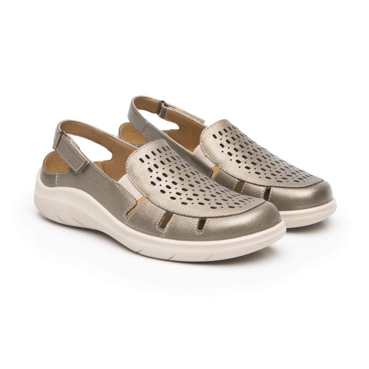 Mule Adaptable Al Pie Flexi para Mujer Estilo 128706 Antimonio