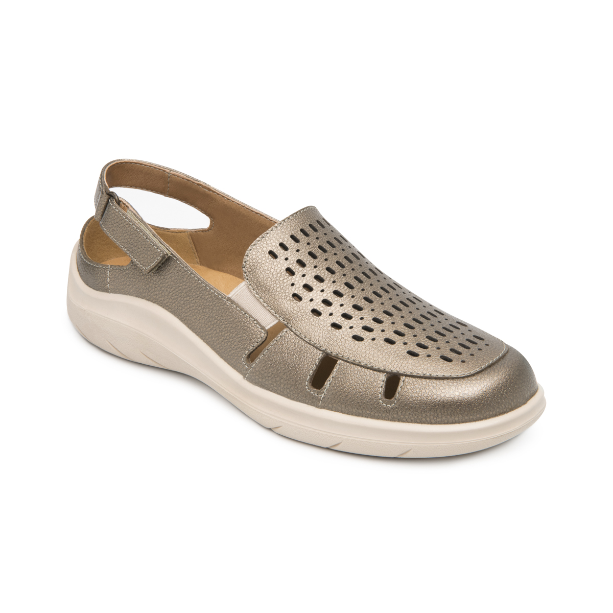 Mule Adaptable Al Pie Flexi para Mujer Estilo 128706 Antimonio