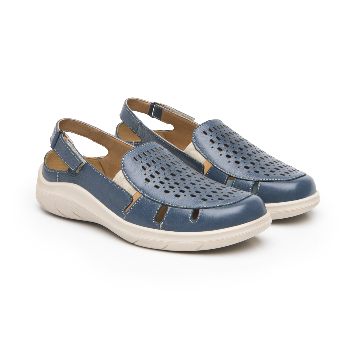 Mule Adaptable Al Pie Flexi para Mujer Estilo 128706 Azul