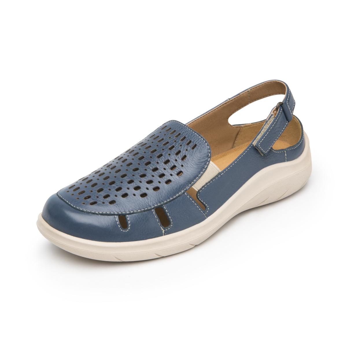Mule Adaptable Al Pie Flexi para Mujer Estilo 128706 Azul