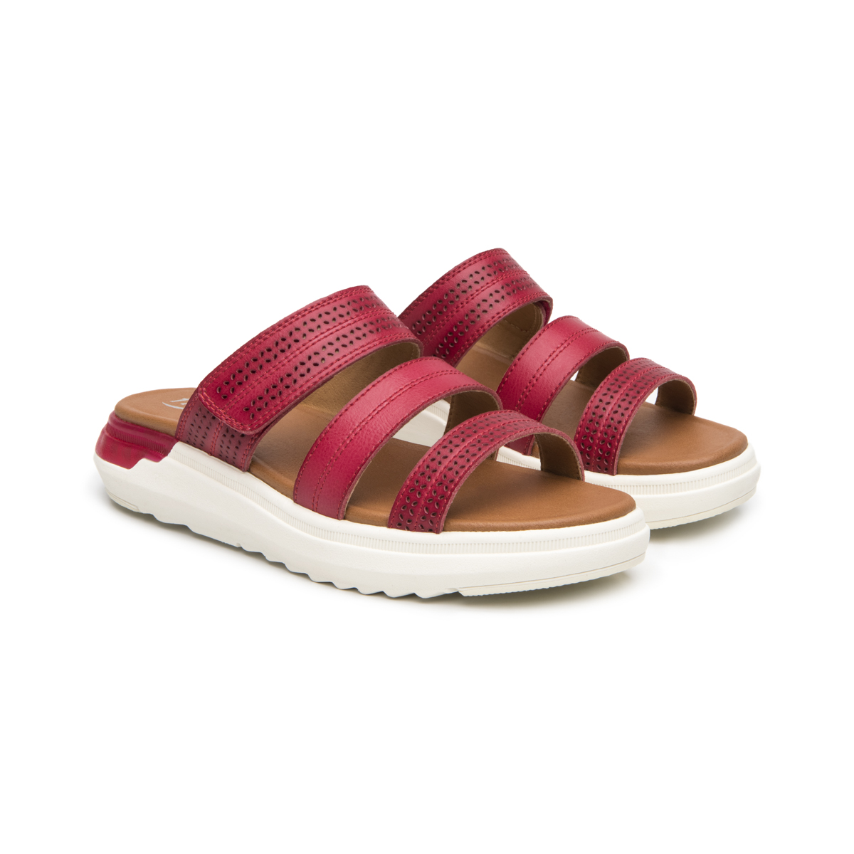 Sandalia De Confort Flexi para Mujer Estilo 129404 Rojo
