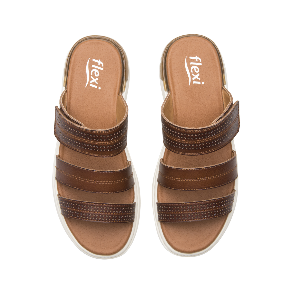 Sandalia De Confort Flexi para Mujer Estilo 129404 Tan
