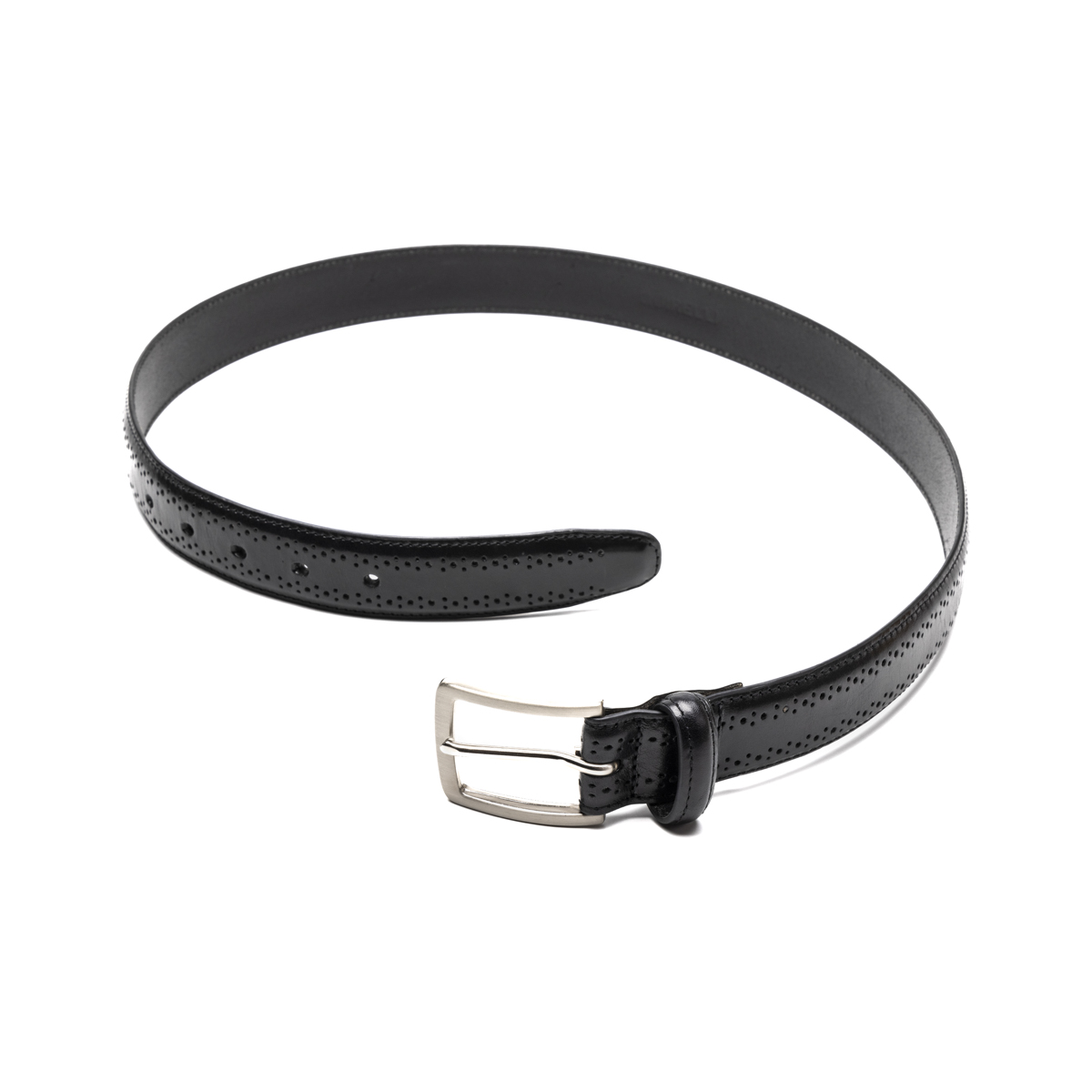 Cinturón Quirelli para Hombre con Acabado Almenillado Estilo 130101 Negro