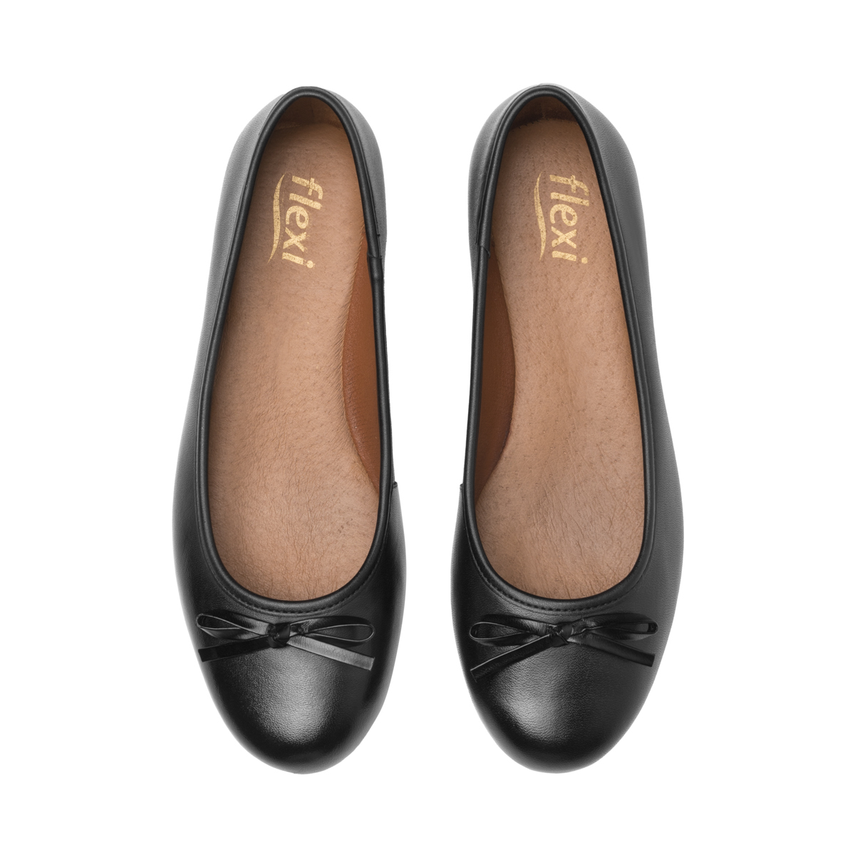 Balerina Casual Flexi para Mujer con Amortiguamiento Estilo 130802 Negro Piel