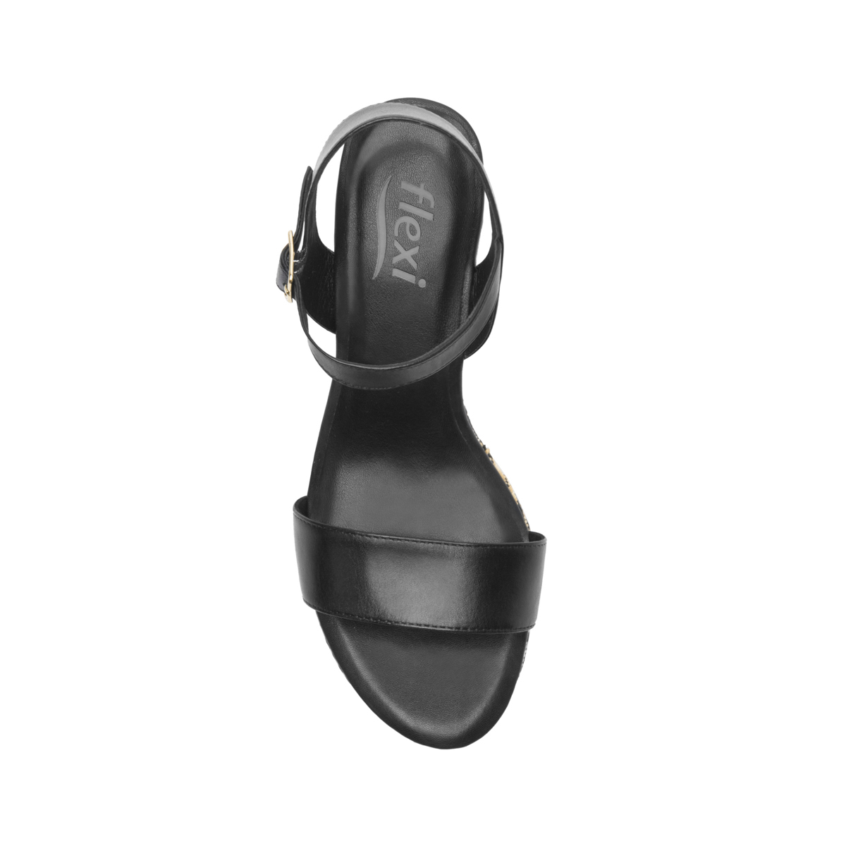 Sandalia Con Cuña Flexi para Mujer Exclusivo Zapaterías Flexi Estilo 130901 Negro