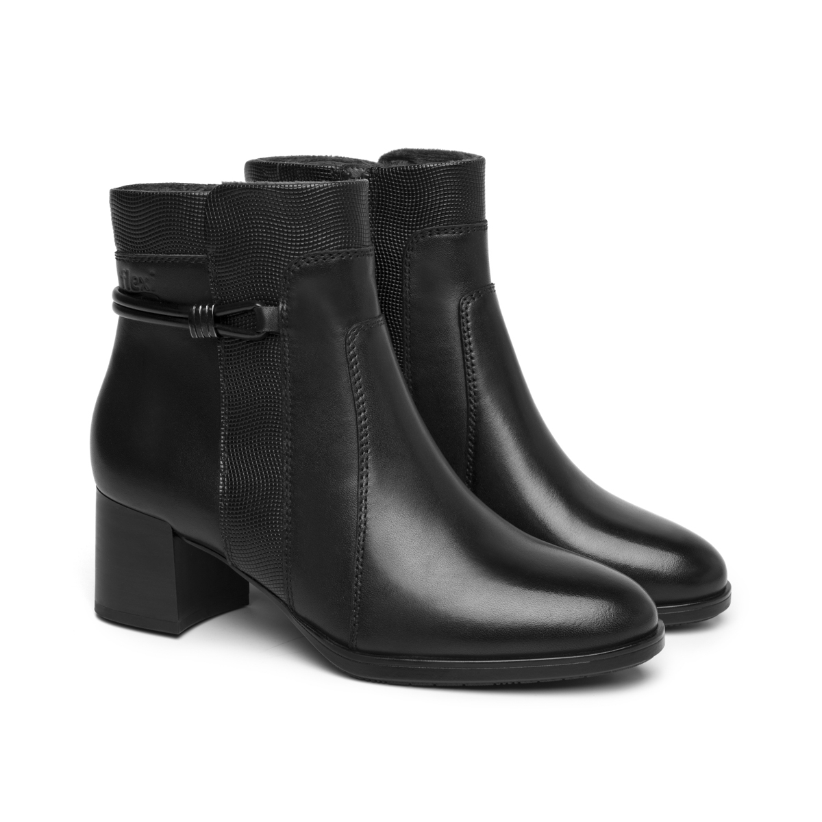 Botín Tacón Medio Exclusivo Flexi para Mujer Estilo 132301 Black