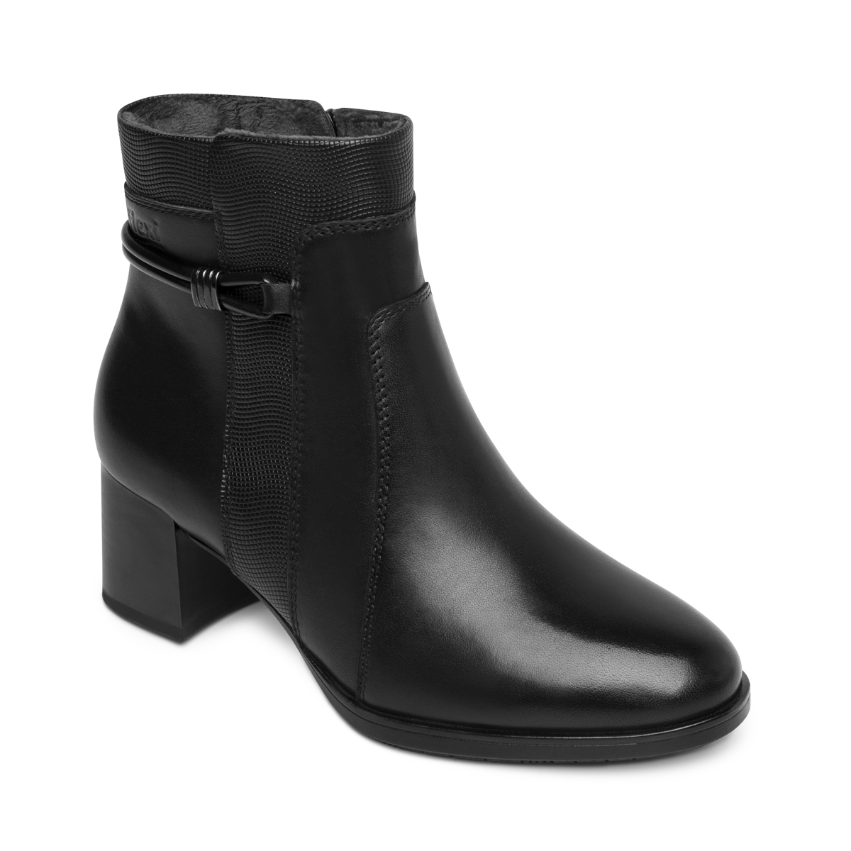 Botín Tacón Medio Exclusivo Flexi para Mujer Estilo 132301 Black