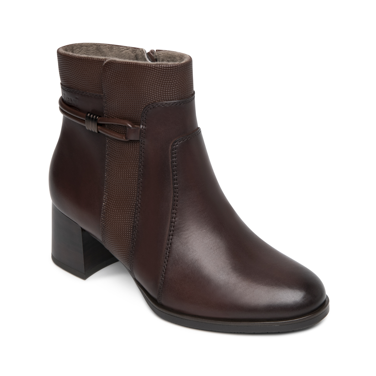 Botín Tacón Medio Exclusivo Flexi para Mujer Estilo 132301 Chestnut