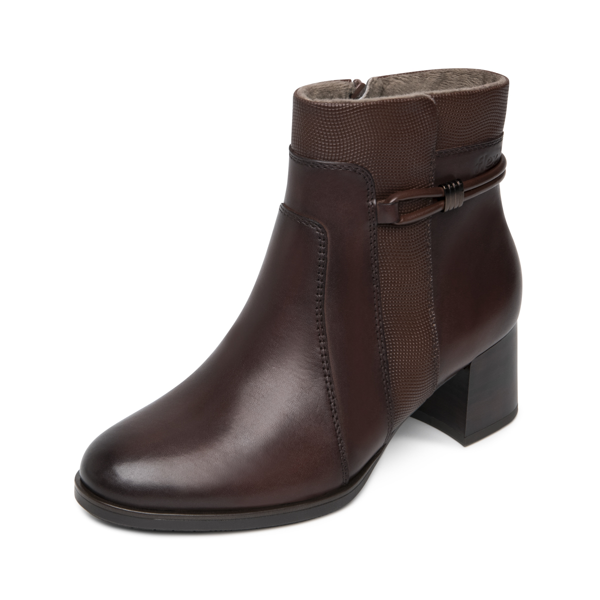 Botín Tacón Medio Exclusivo Flexi para Mujer Estilo 132301 Chestnut