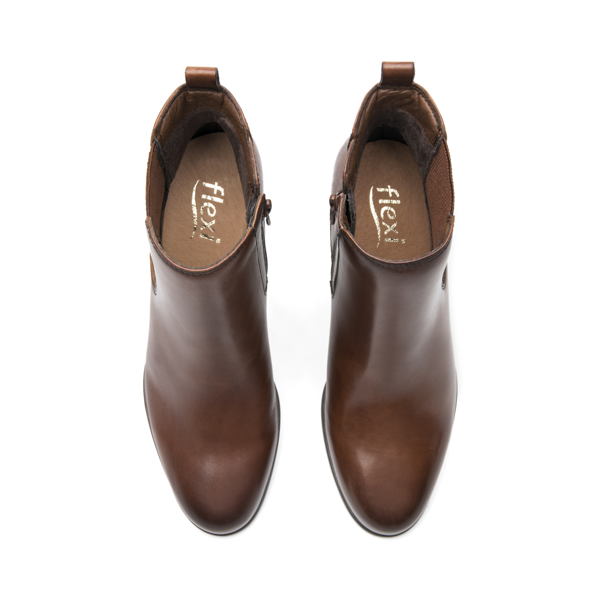 Botín Tacón Alto Exclusivo Flexi para Mujer Estilo 133401 Cognac