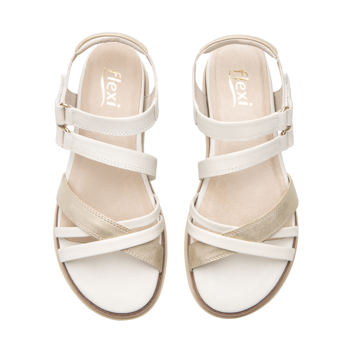 Sandalia De Plataforma Flexi para Mujer Estilo 135301 Blanco