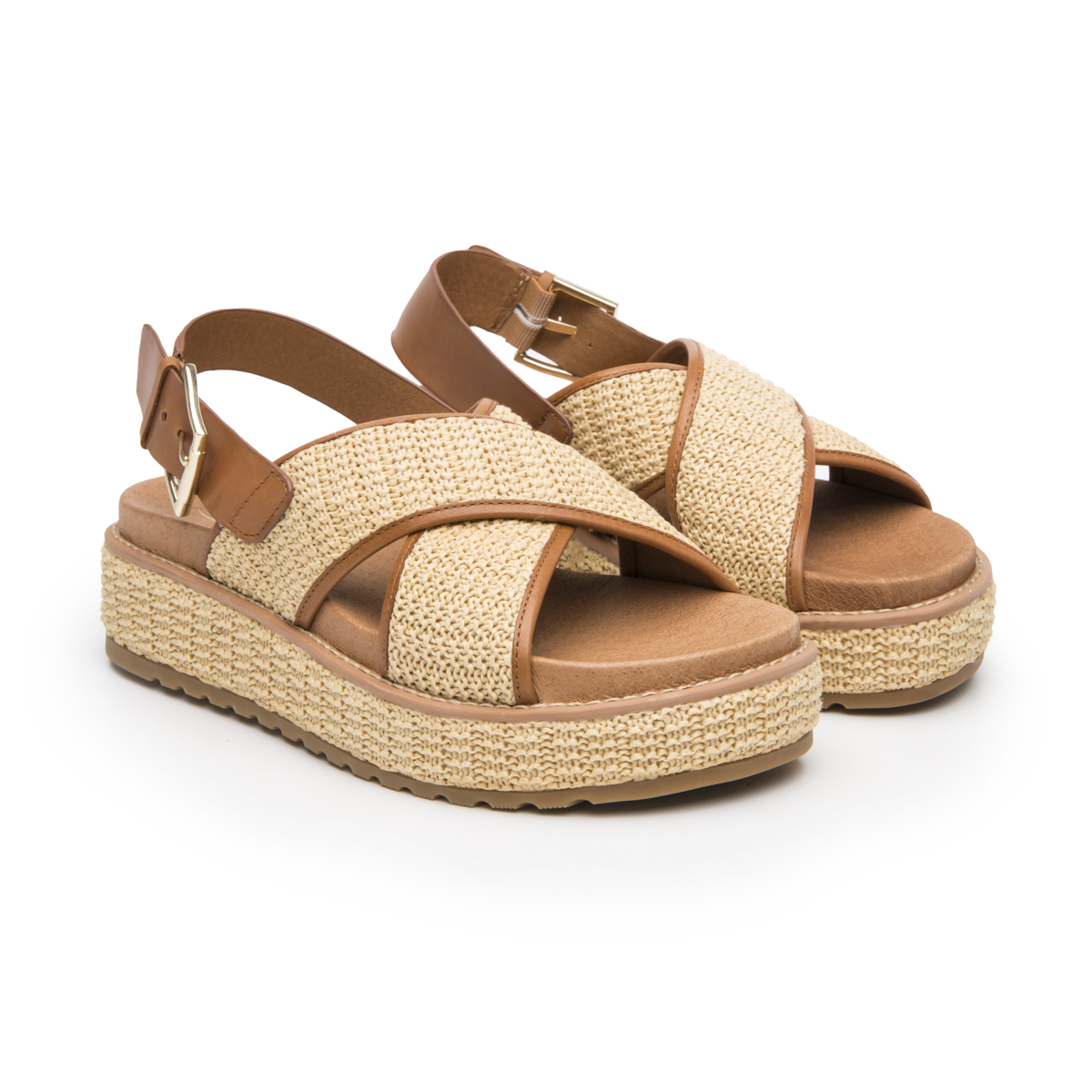 Sandalia De Confort Flexi para Mujer Estilo 135502 Beige
