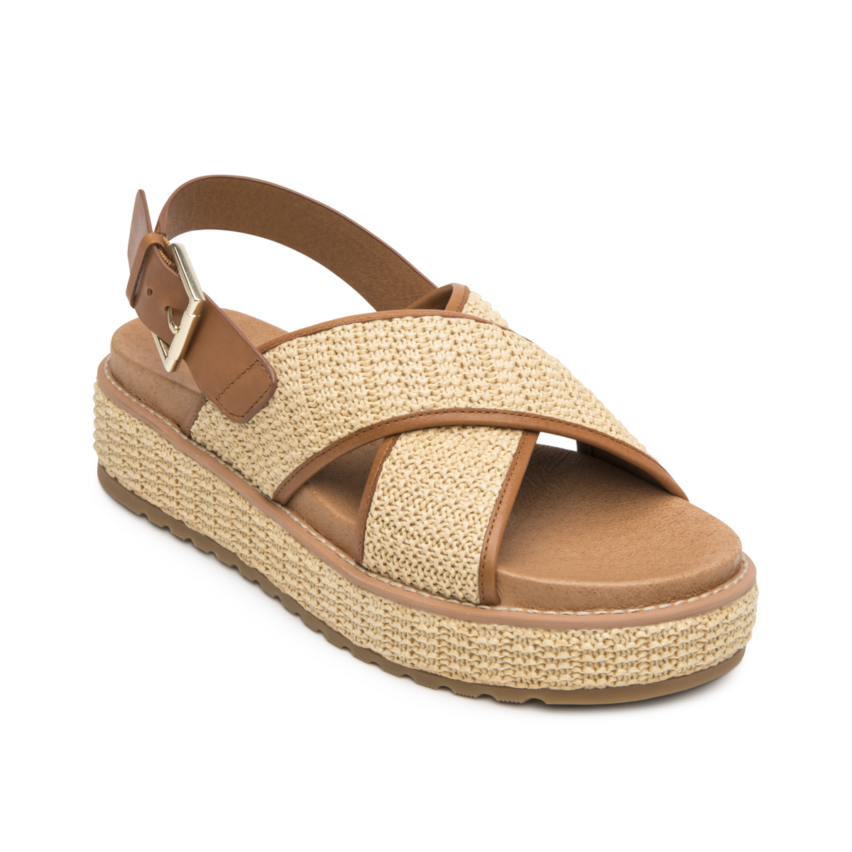 Sandalia De Confort Flexi para Mujer Estilo 135502 Beige