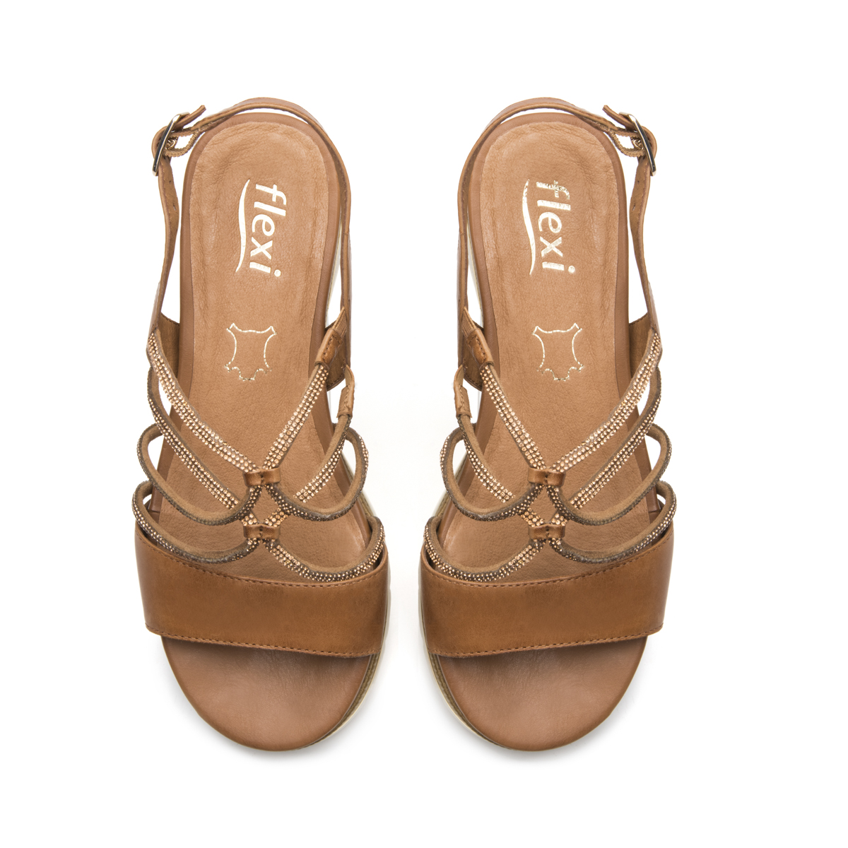 Sandalia Plataforma Casual Flexi para Mujer Estilo 135801 Tan