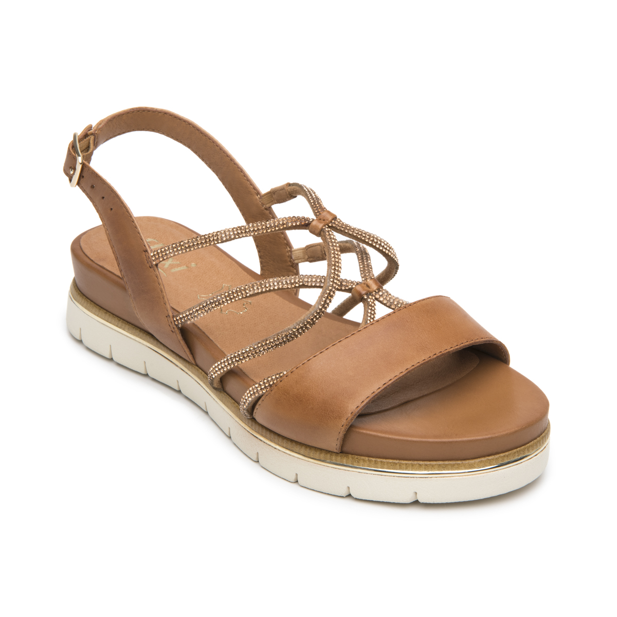 Sandalia Plataforma Casual Flexi para Mujer Estilo 135801 Tan