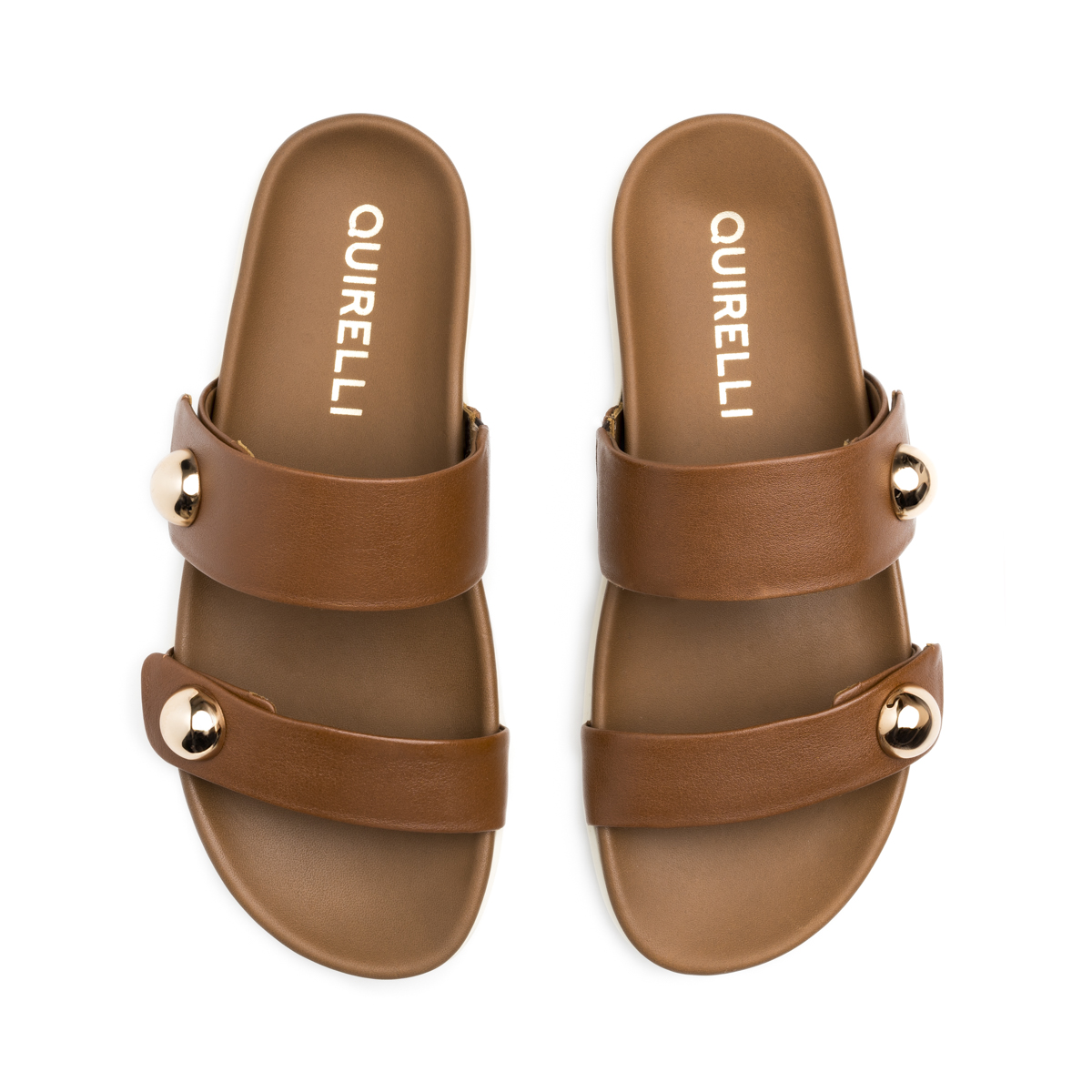 Sandalia Confort Casual Quirelli para Mujer con Anatomic Pad Estilo 300507 Tan