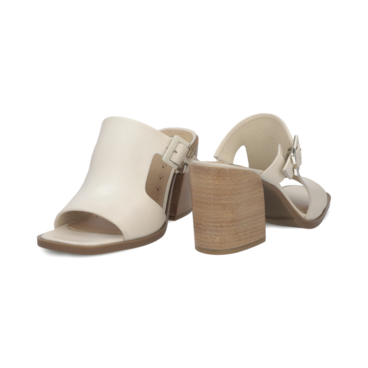 Sandalia de tacón en piel color latte Quirelli estilo 302601