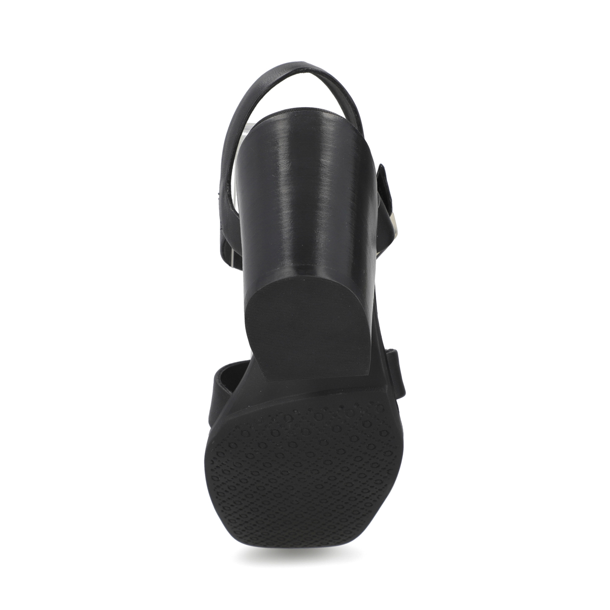Sandalia de tacón en piel color negro Quirelli estilo 302603