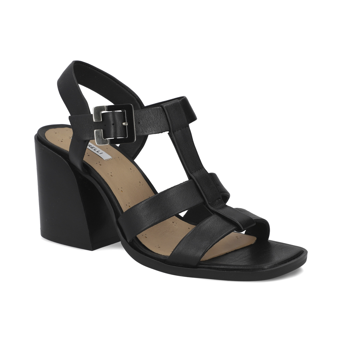 Sandalia de tacón en piel color negro Quirelli estilo 302603