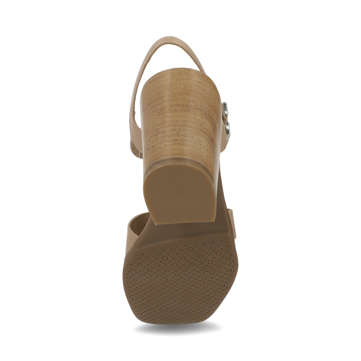 Sandalia de tacón en piel color nude Quirelli estilo 302603