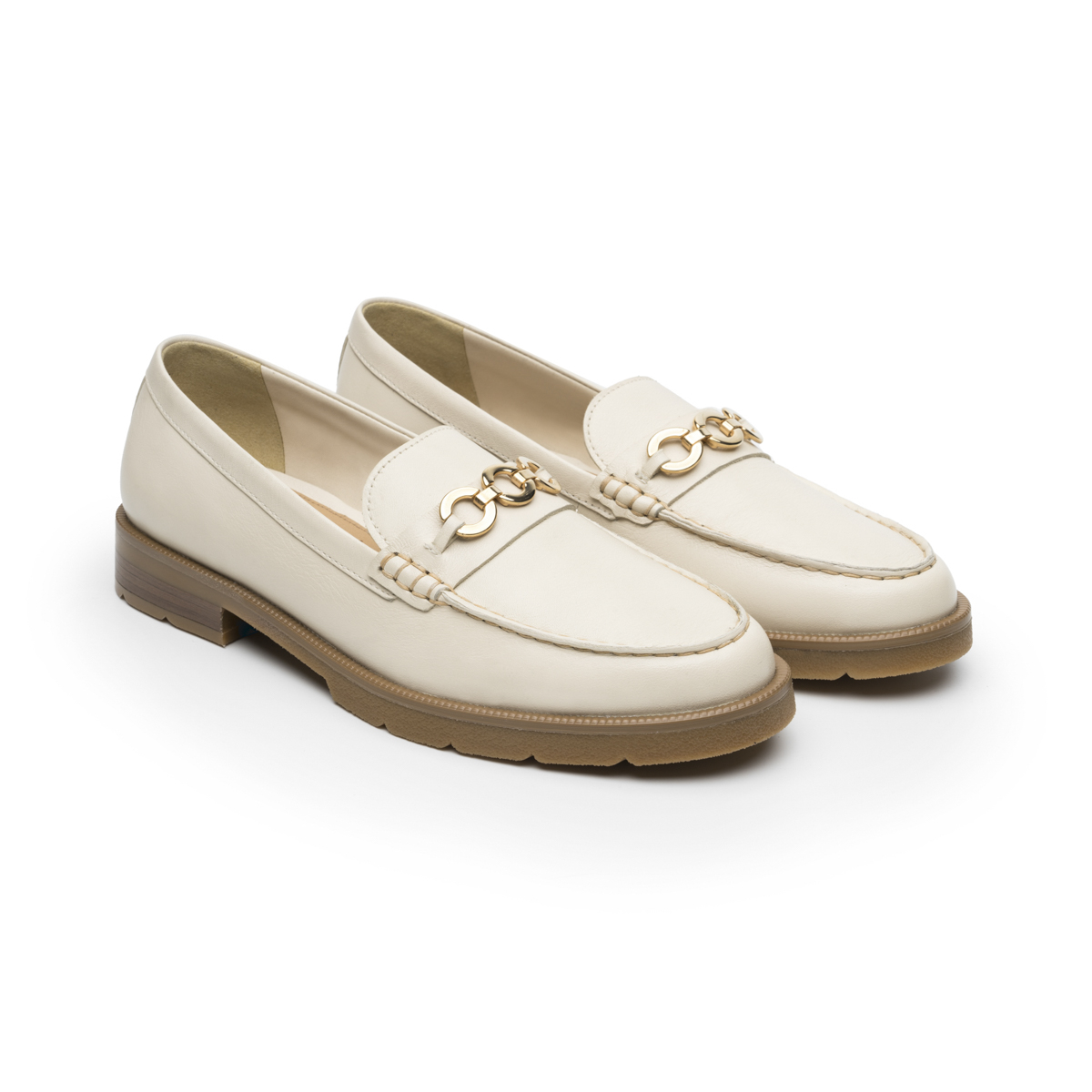 Mocasín Con Herraje Quirelli para Mujer con Plantilla Acojinada Estilo 303702 Latte