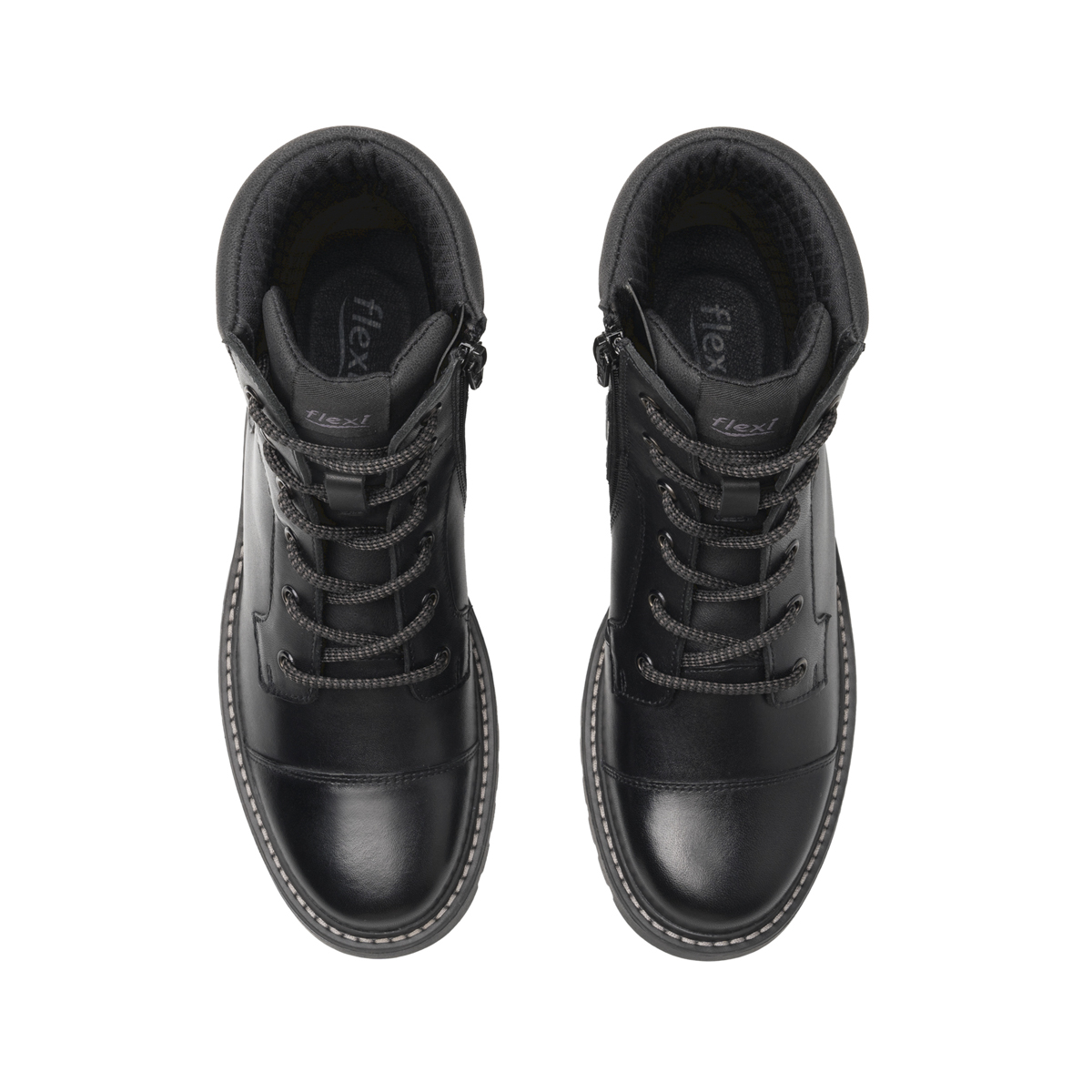 Botín Militar Flexi para Mujer con Cierre Interno Estilo 37822 Negro