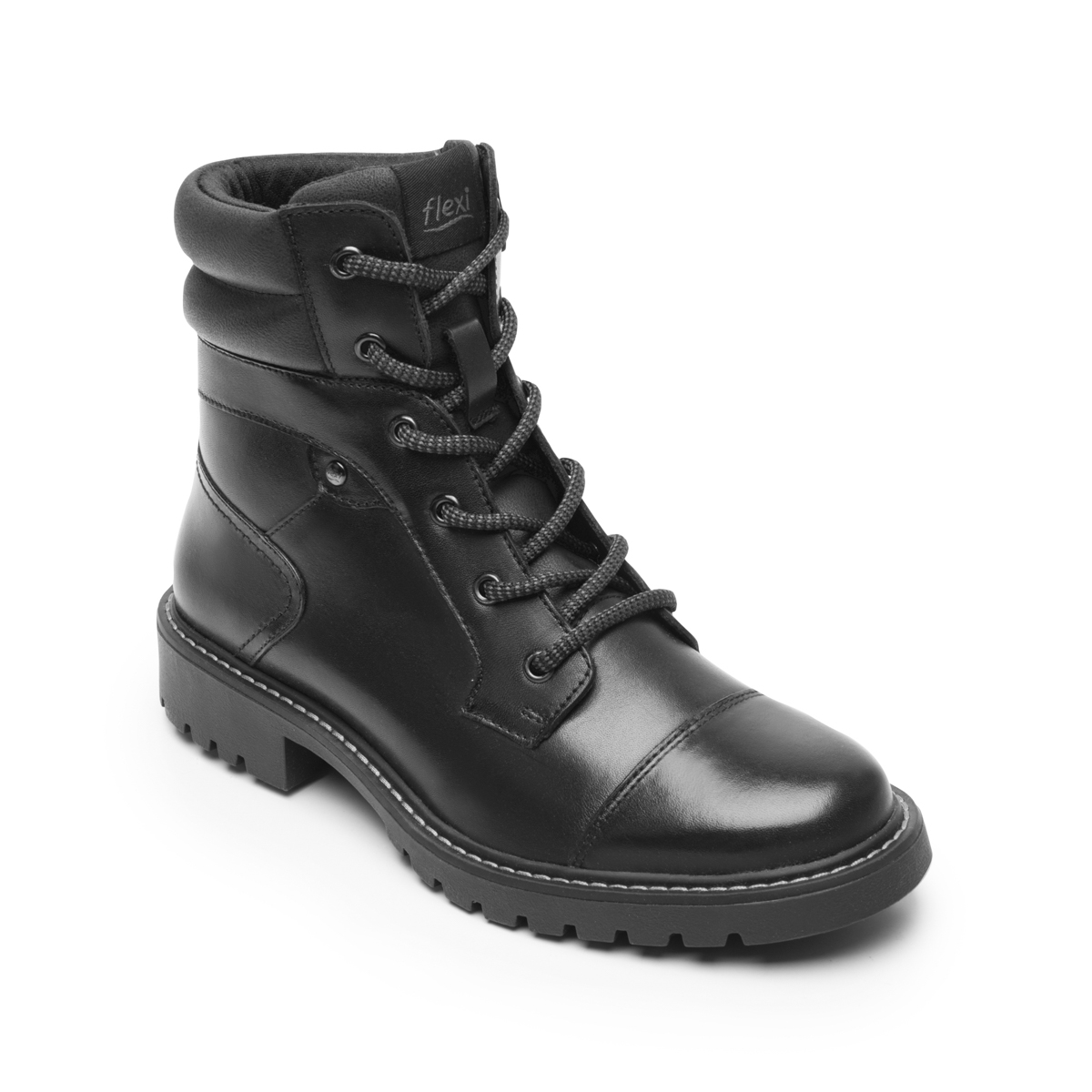 Botín Militar Flexi para Mujer con Cierre Interno Estilo 37822 Negro