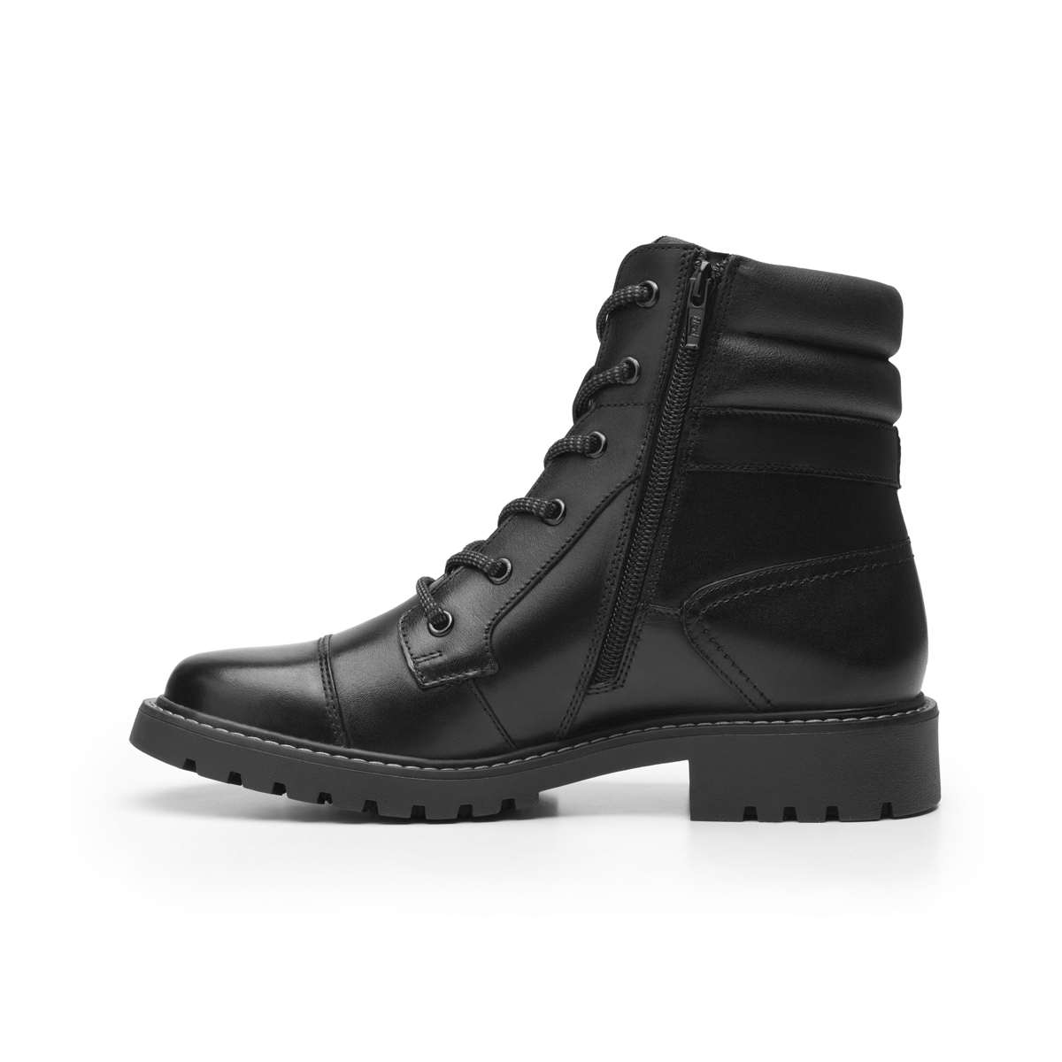 Botín Militar Flexi para Mujer con Cierre Interno Estilo 37822 Negro