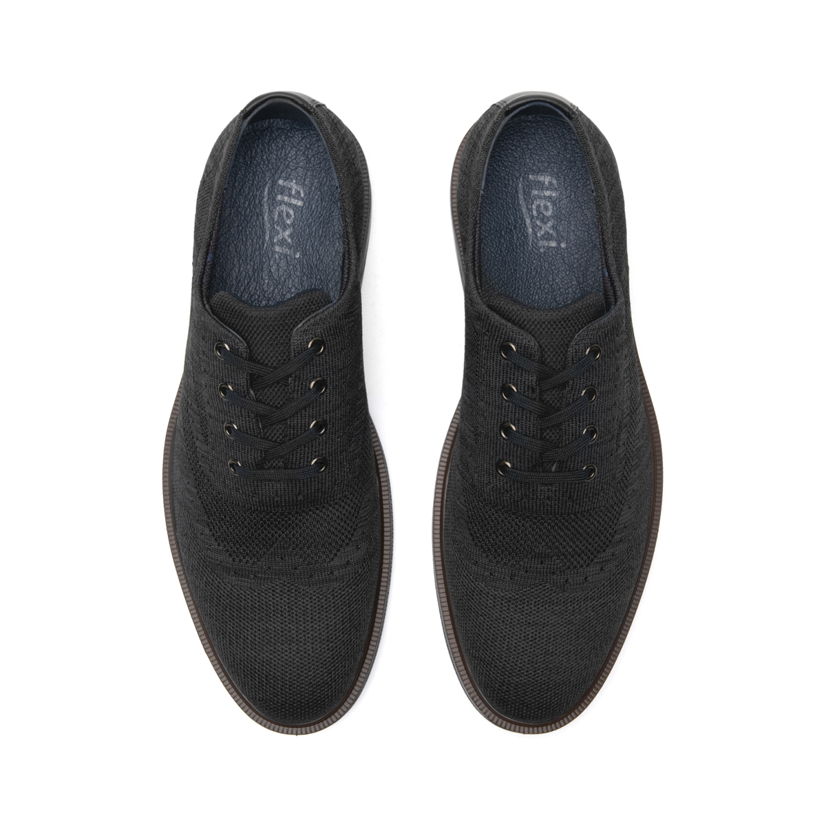 Oxford Casual Flexi para Hombre Estilo 413104 Negro