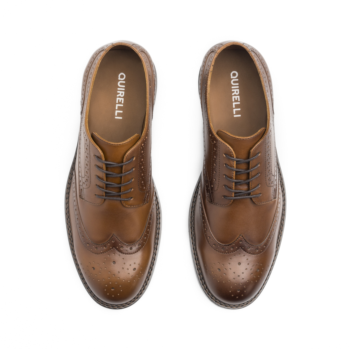 Derby Semivestir Quirelli para Hombre 100 % Piel Estilo 707202 Tan