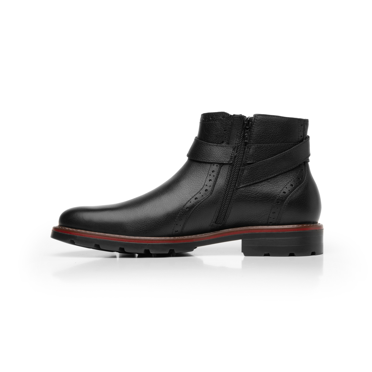 Botín Casual Quirelli para Hombre con hebilla lateral Estilo 88608 Negro
