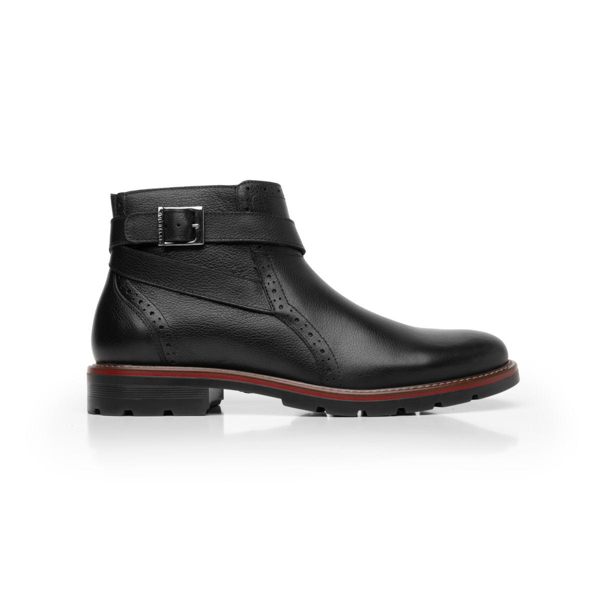 Botín Casual Quirelli para Hombre con hebilla lateral Estilo 88608 Negro